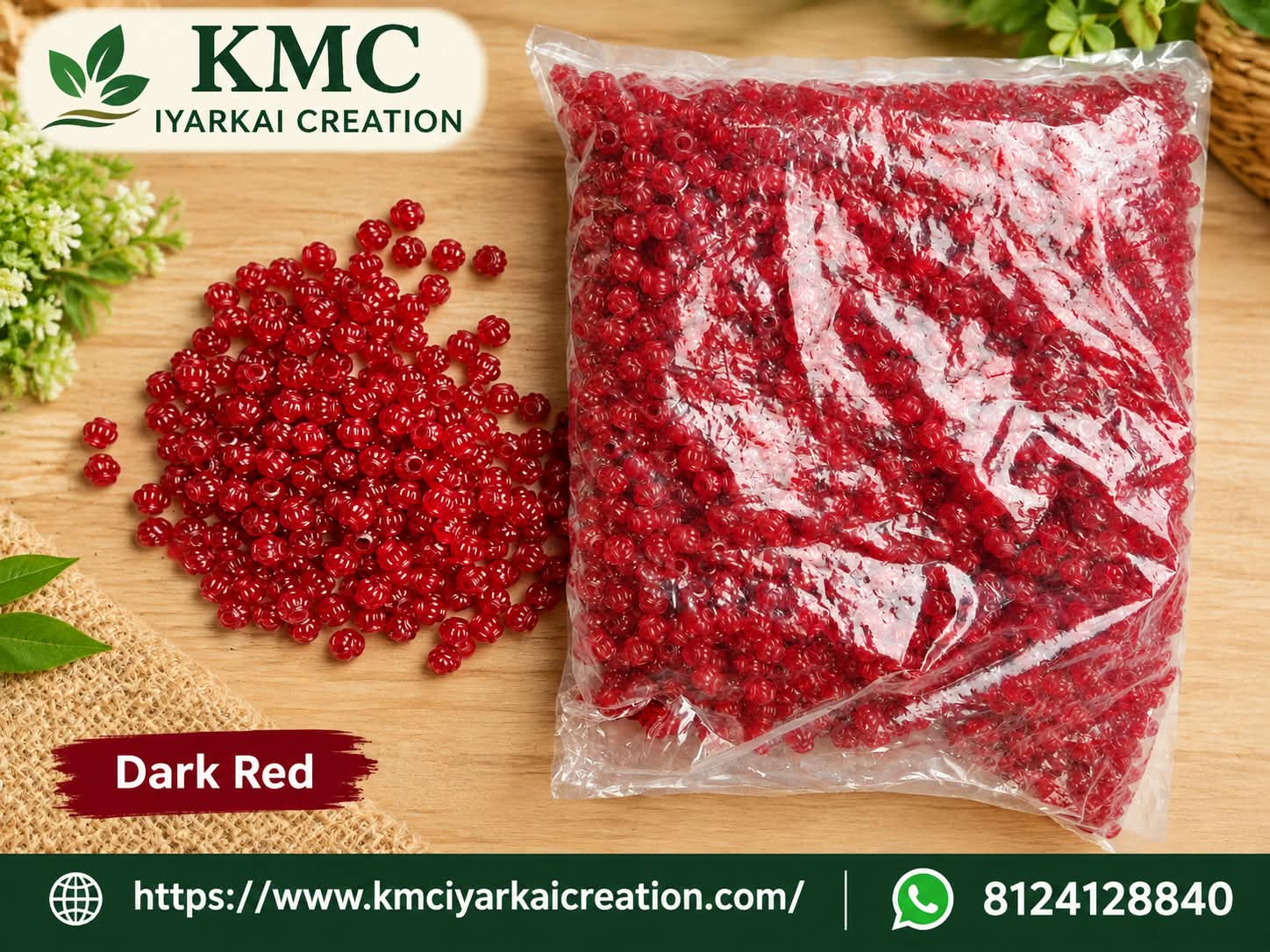 1kg dark red Amala beeds for making wire basket 2