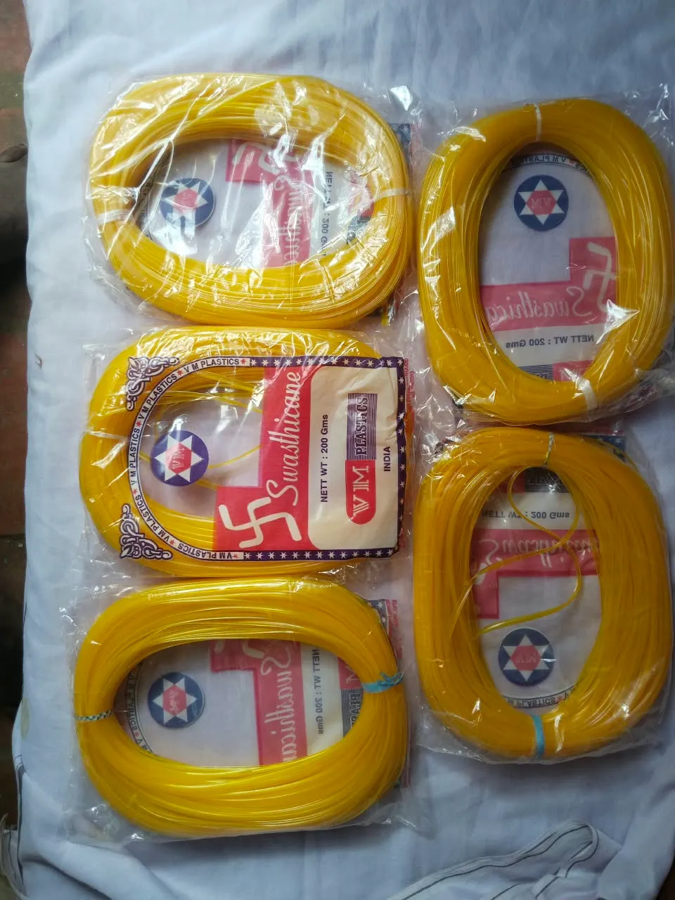 1kg glass wire yellow colour pack of 5 premium quality for making wire basket