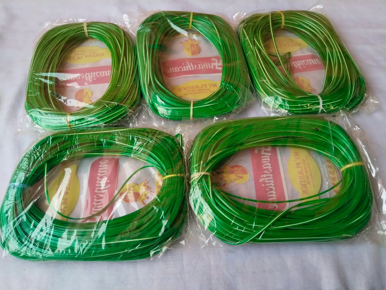 Deluxe  1kg disco light green pack of 5 wire basket making premium quality