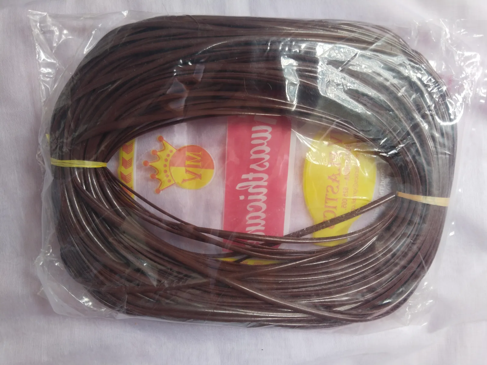 Deluxe |Brown  colour Premium Handmade Plastic Weaving Wire Roll for Wire Bag Making | Strong, Flexible & Durable Craft Wire | DIY Handbag, Basket & Home Décor Weaving Material |