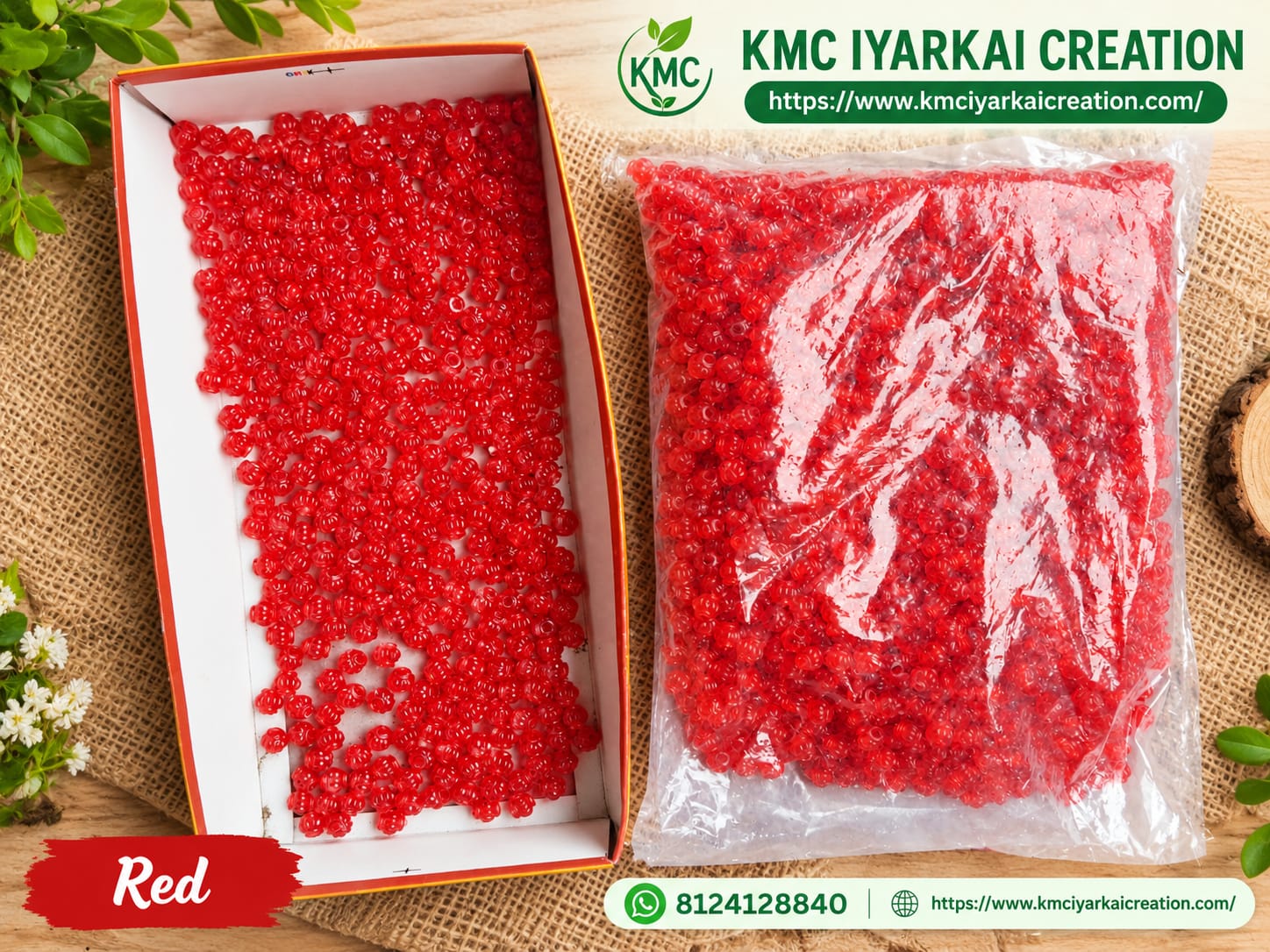 100 grams amala beeds red colour 2