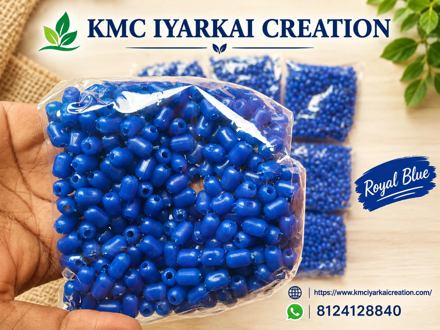 1kg blue cylinder beeds for making wire basket