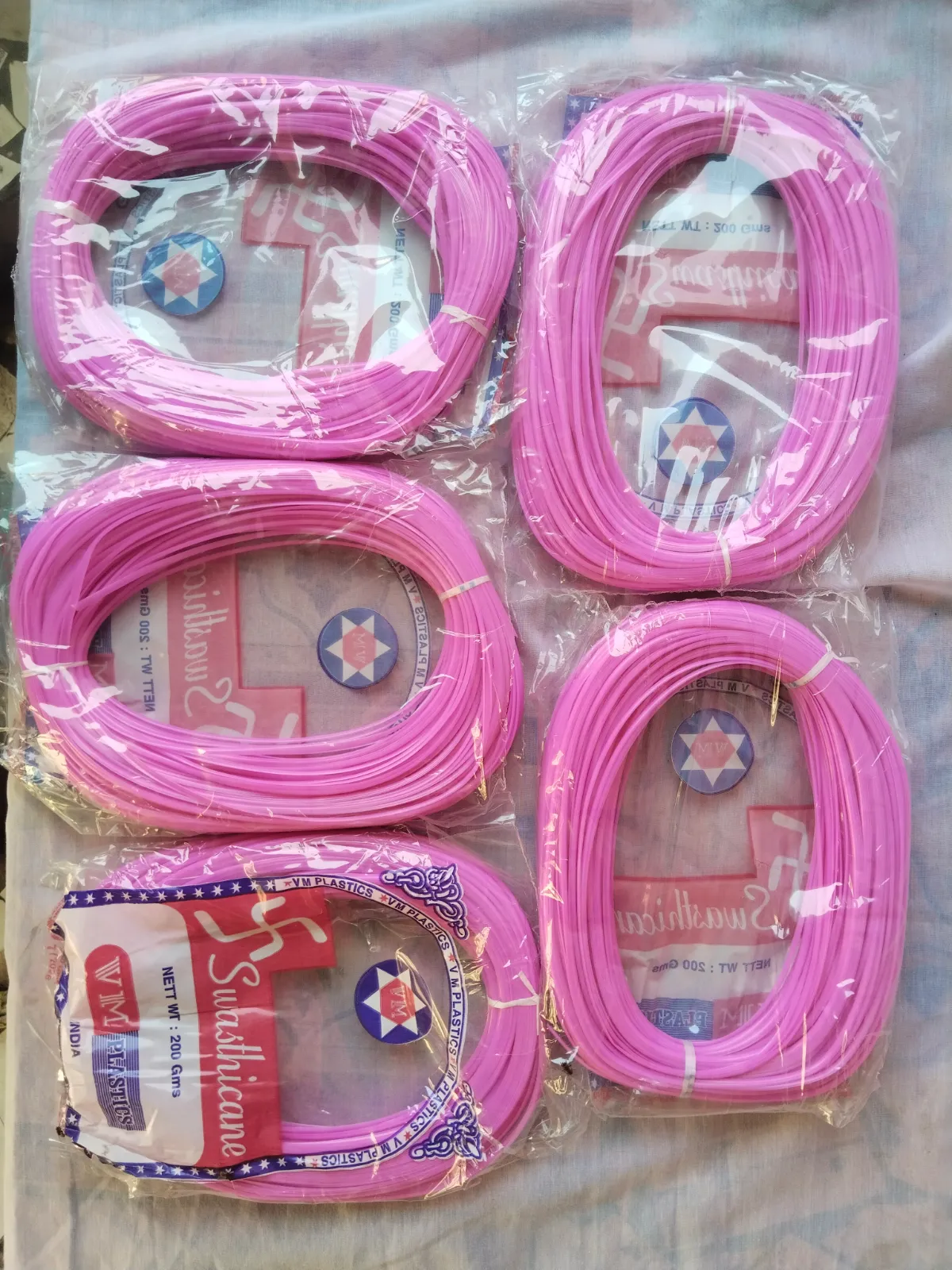 1kg glass pink colour pack of 5 premium quality wire for basket making