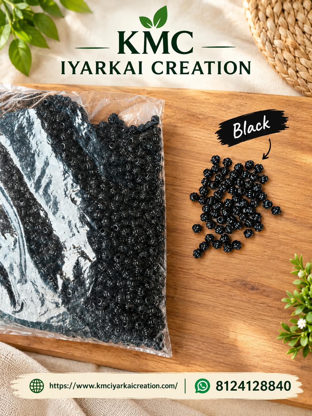 100 grams black colour amala beeds for making basket 2