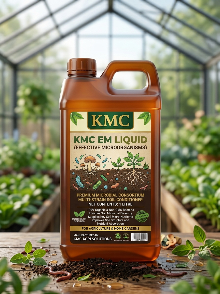 KMC EM Liquid (Effective Microorganisms) – Premium 1 Litre Multistrain Soil Conditioner & Organic Decomposer