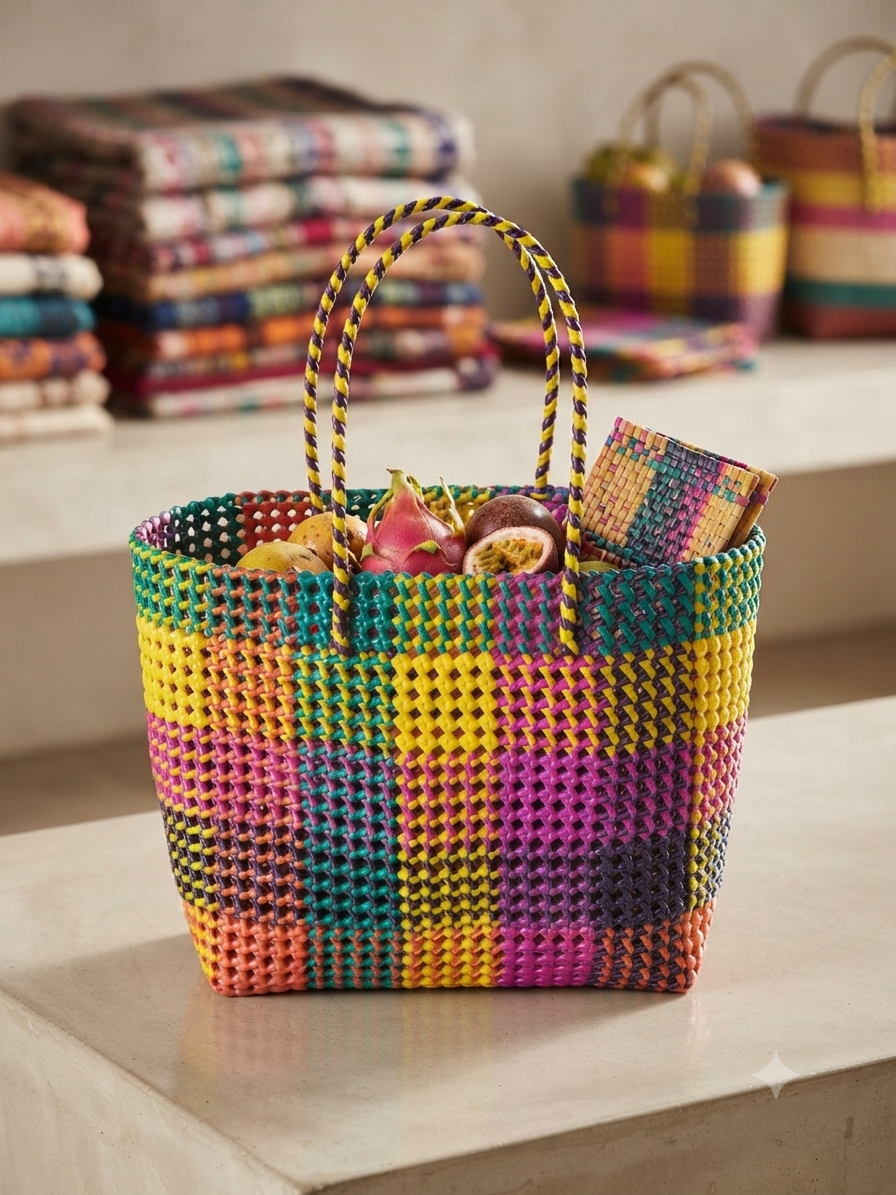 Deluxe madras check medium size 28 cm x 26 cm multicolour premium 3