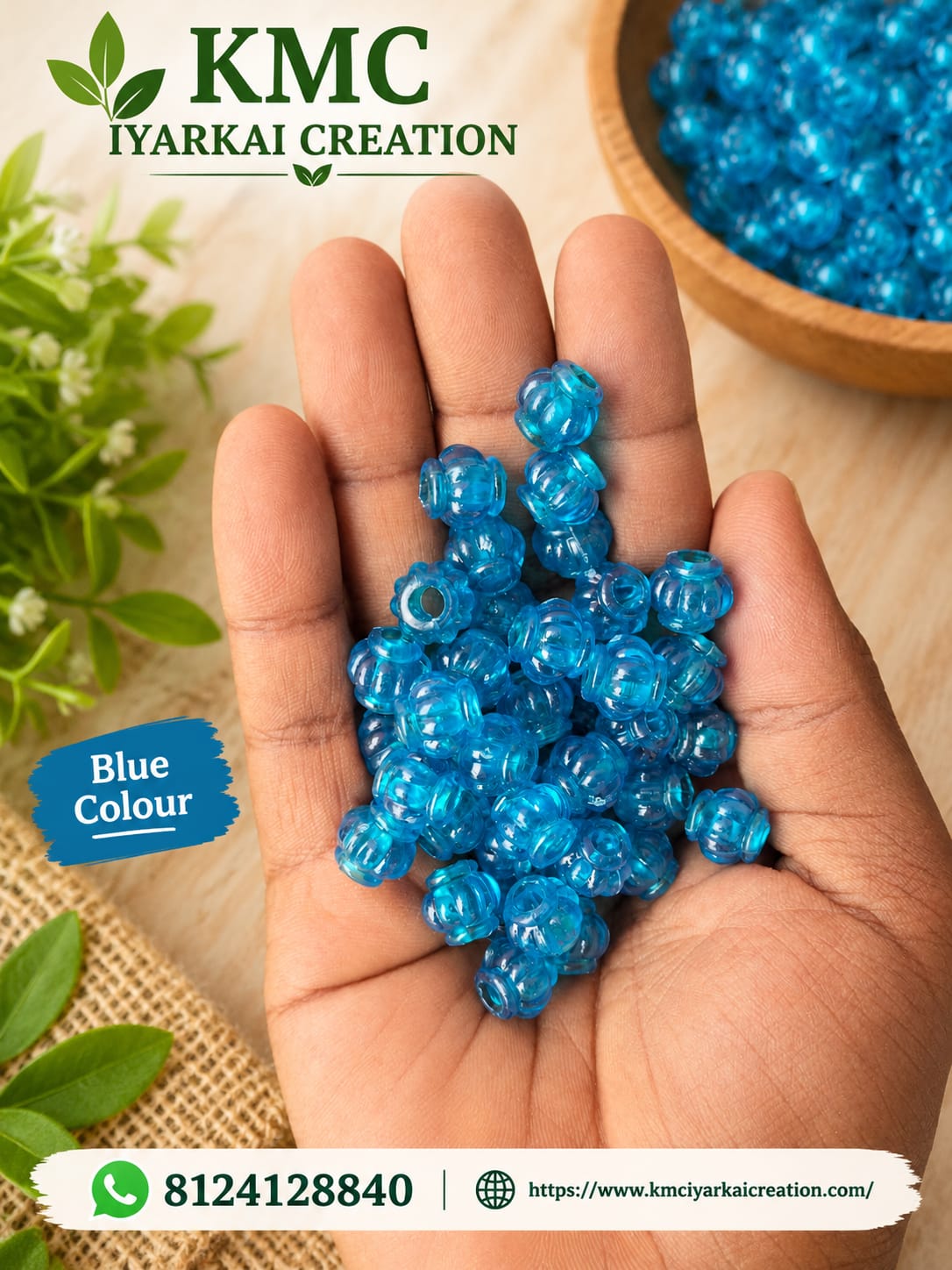1kg blue amala beeds for making wire basket