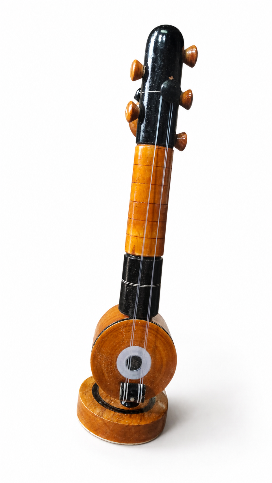KMC Handmade Wooden Mini Veena 30 cm | Traditional Indian Musical Instrument Showpiece | Wooden Veena Decorative Item | Home, Office & Pooja Decor | Traditional Gift 2