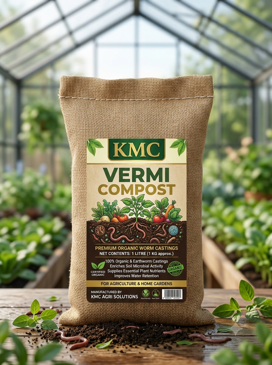 KMC Premium Vermicompost (1kg) – 100% Organic Worm Castings Soil Booster