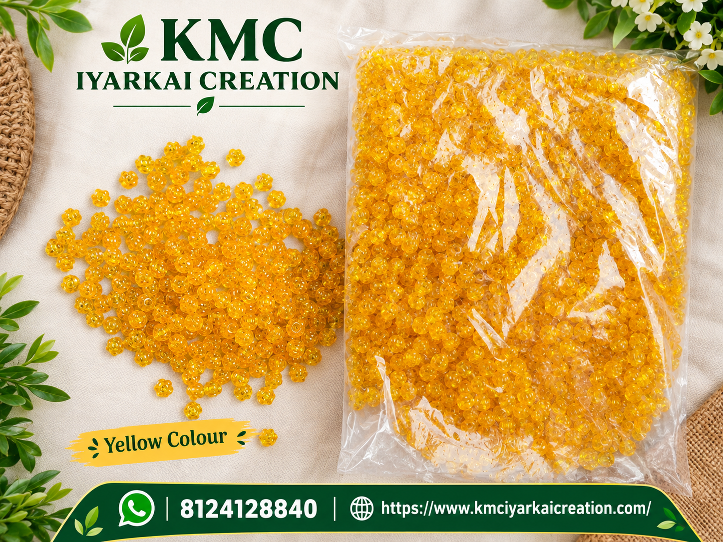 100 grams yellow colour amala beeds 2