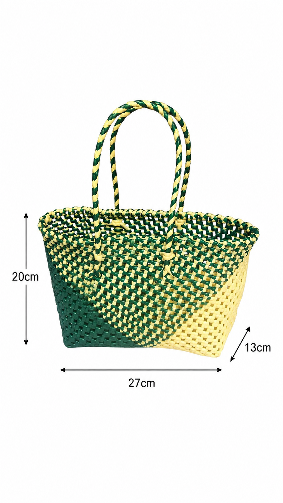 Deluxe Premium Handmade Wire Woven Bags | Traditional Plastic Wire Handbags | Reusable Shopping & Gift Bags | KMC Iyarkai Creation |Sandal green 3