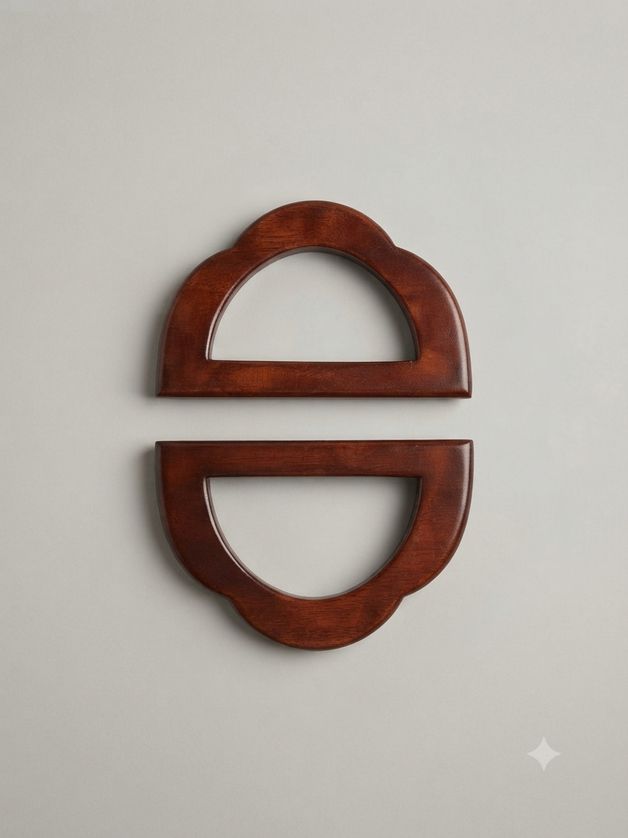 Dark colour One pair Wooden semi circle arch 14 cm x 9 cm handmade premium quality for wire basket