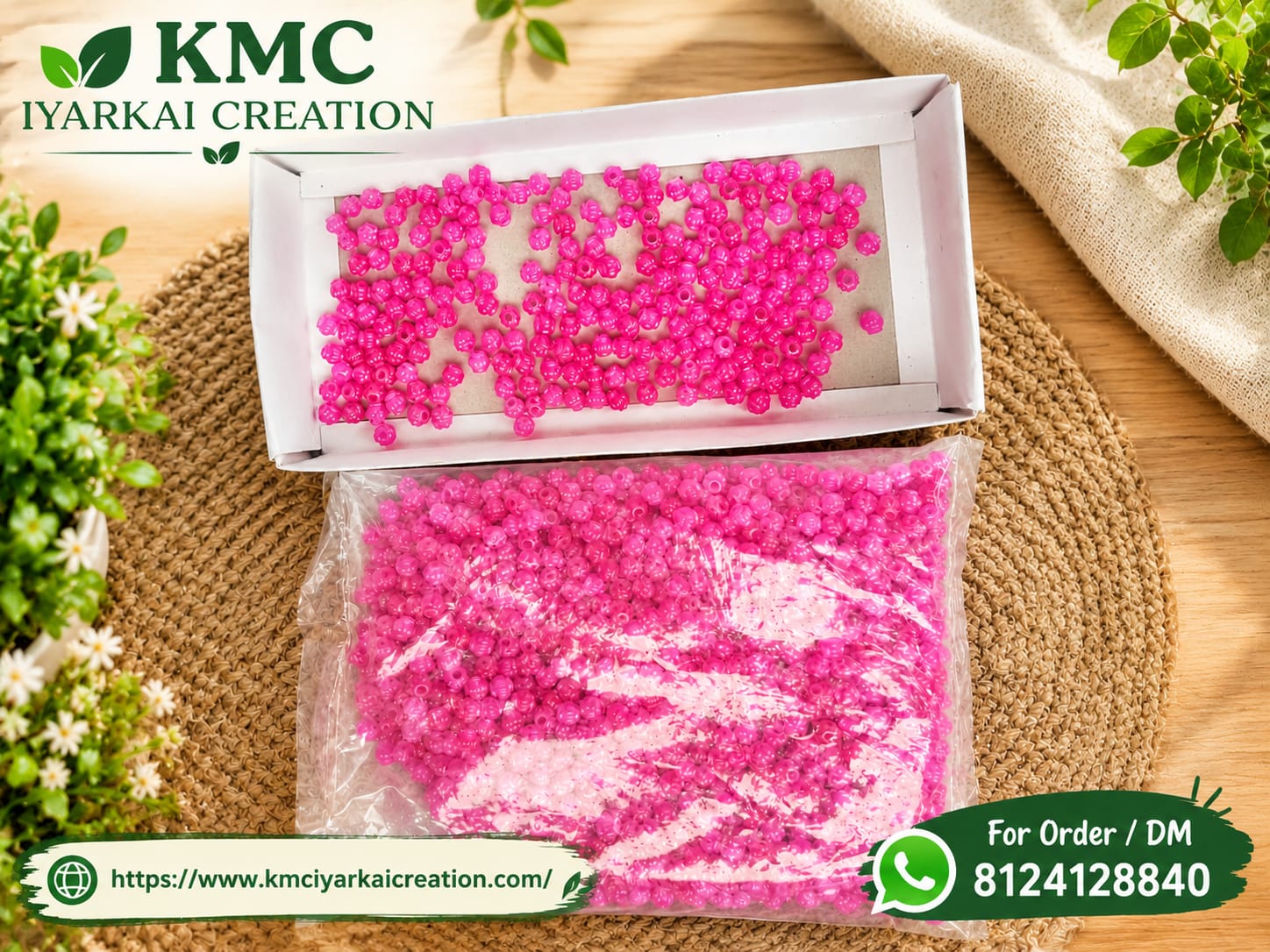 1kg pink colour amala beeds for making wire basket 2