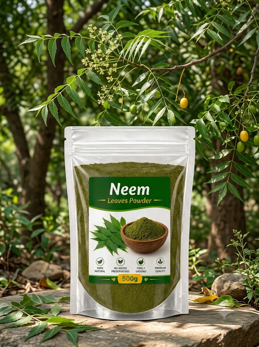 100% Pure Neem Leaves Powder (500g) – Finely Ground, Natural Detox for Skin, Hair & Wellness