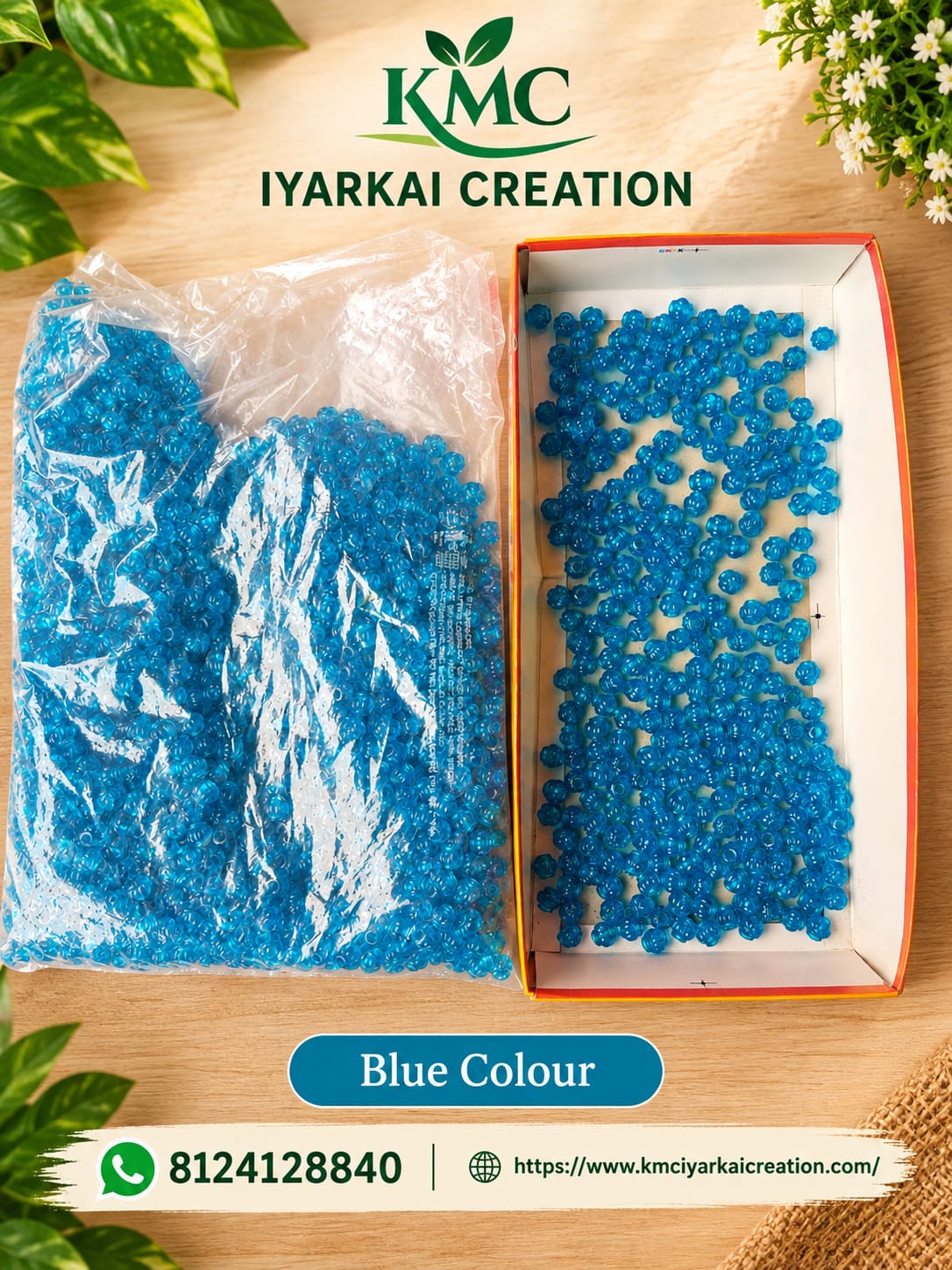 100 grams blue amala beeds for making basket 2