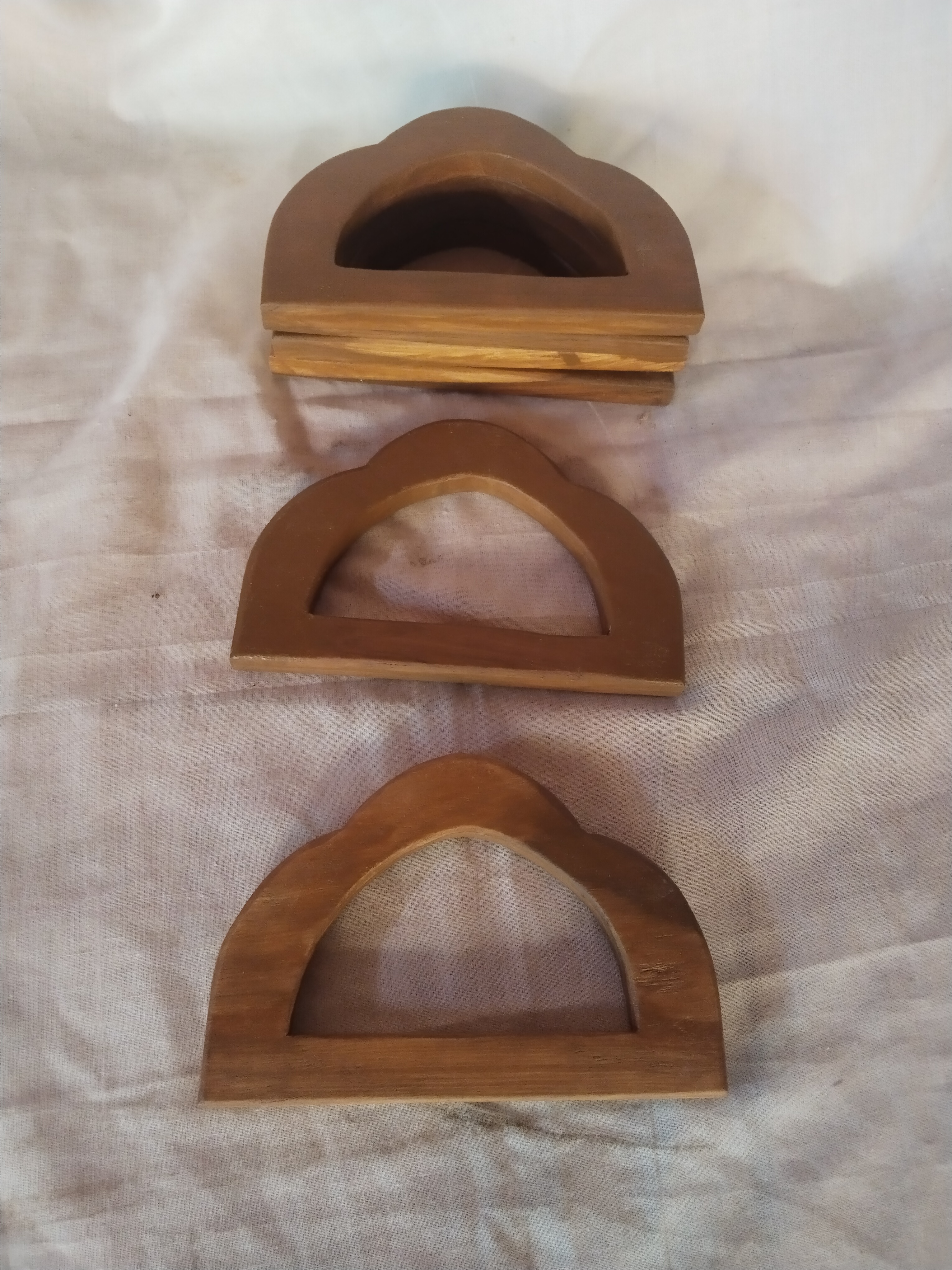 One pair Wooden semi circle arch 14 cm x 9 cm handmade premium quality for wire basket