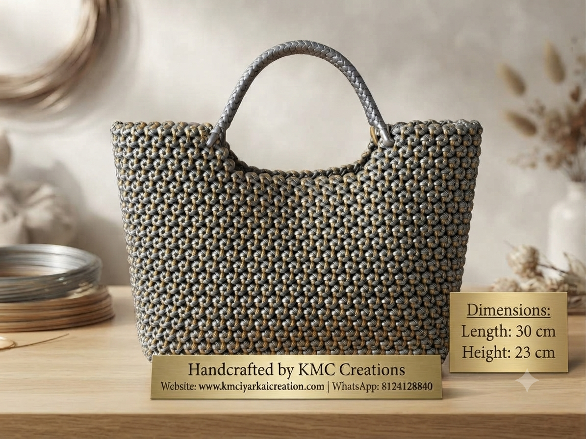 Deluxe silver gold amla knot 30cm x 23 cm premium quality wire basket 2