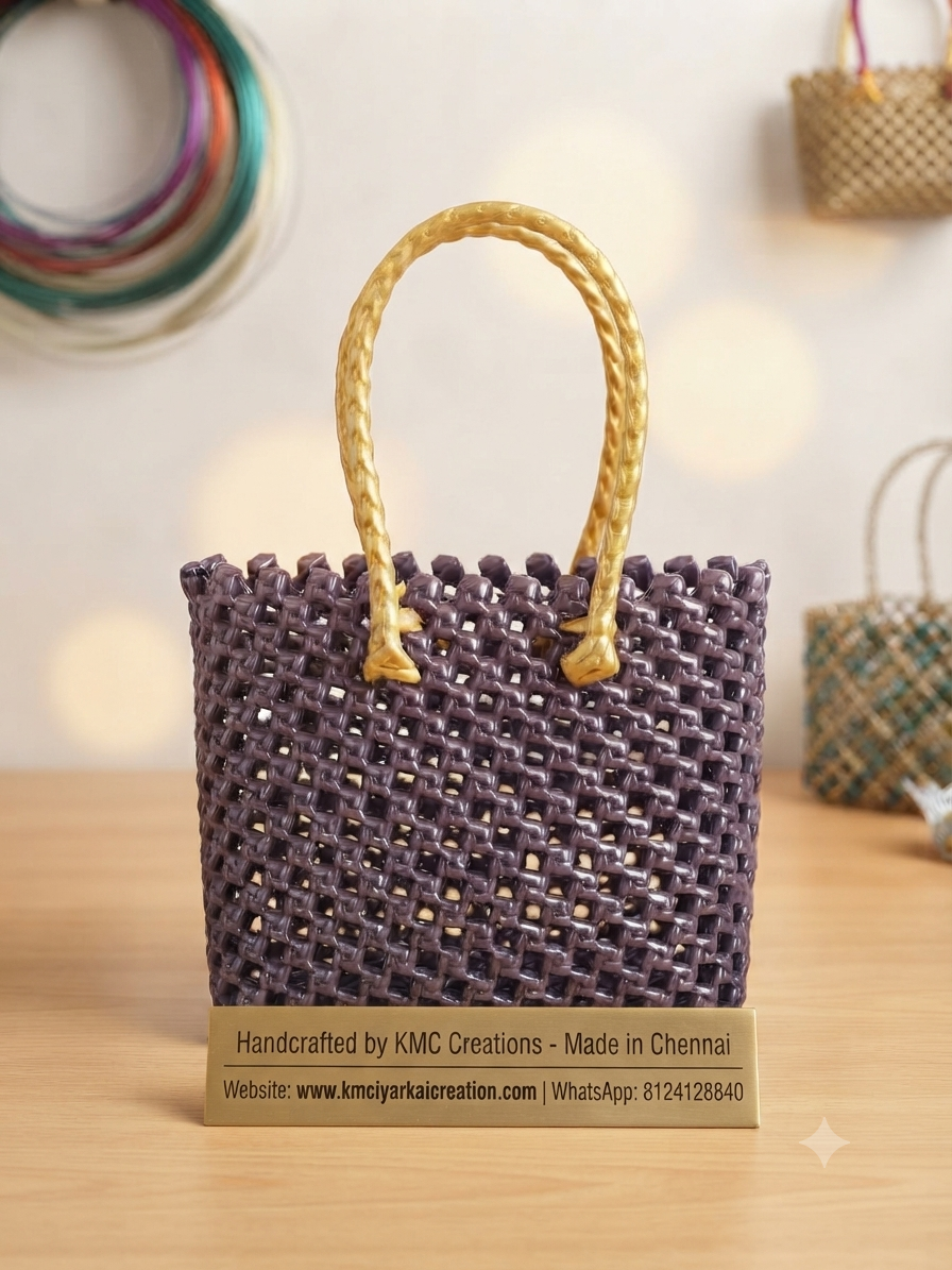 Deluxe small violet colour 15 cm x 10 cm premium quality basket 3