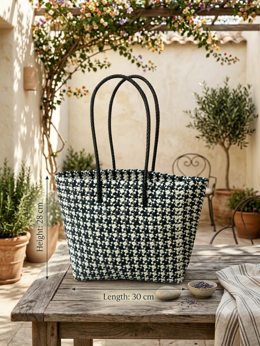 Deluxe black and white combination 30 cm length and 28 cm height wire basket premium quality 2