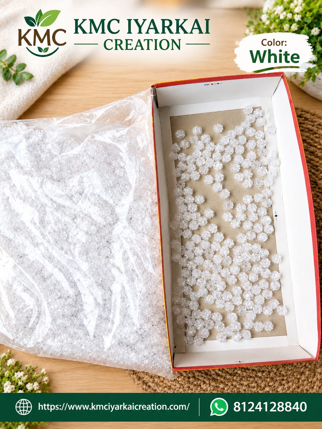 1 kg white amala beeds for making wire basket 2