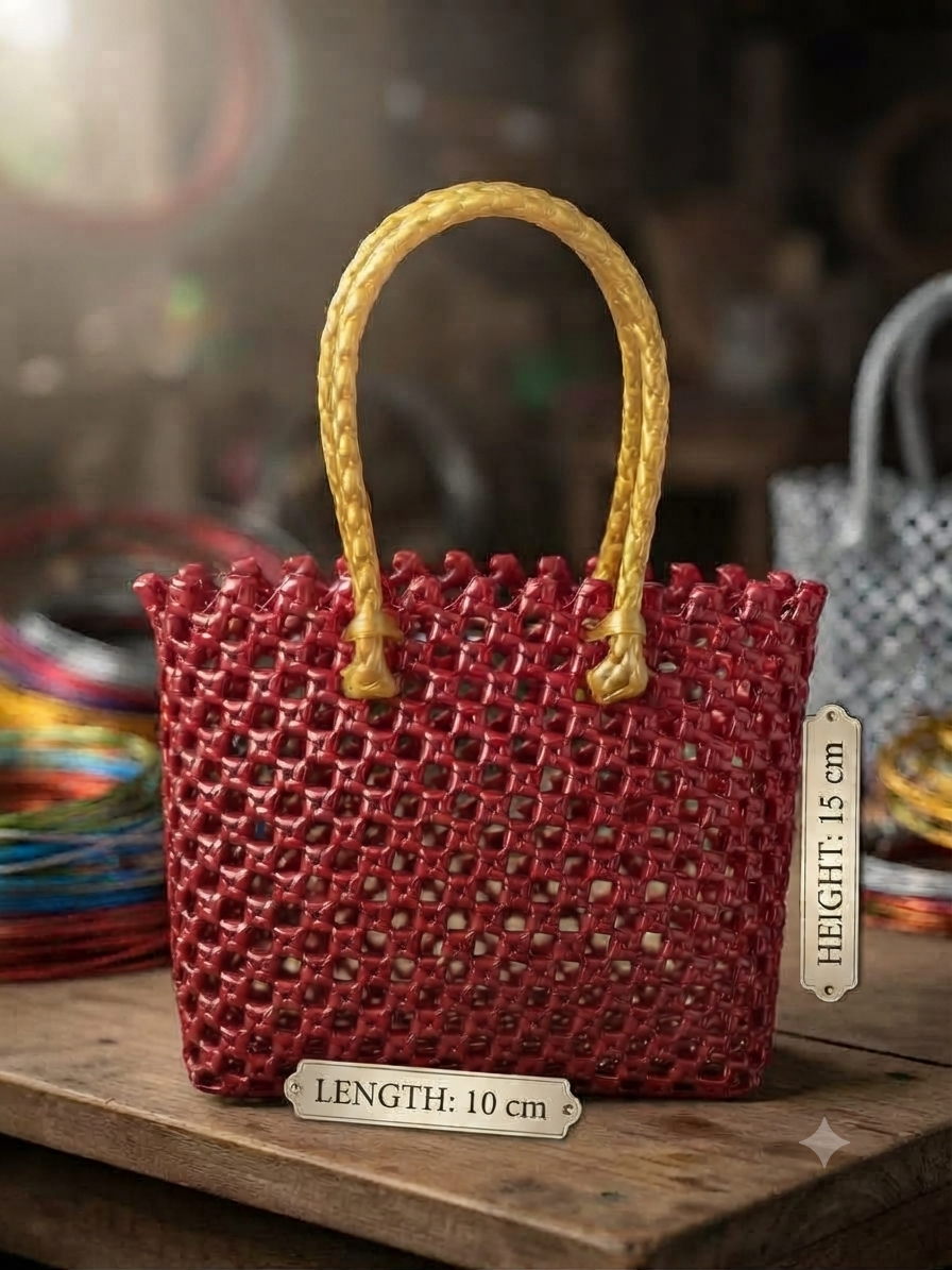 Deluxe Red colour cross small basket 14 cm x 10 cm 2