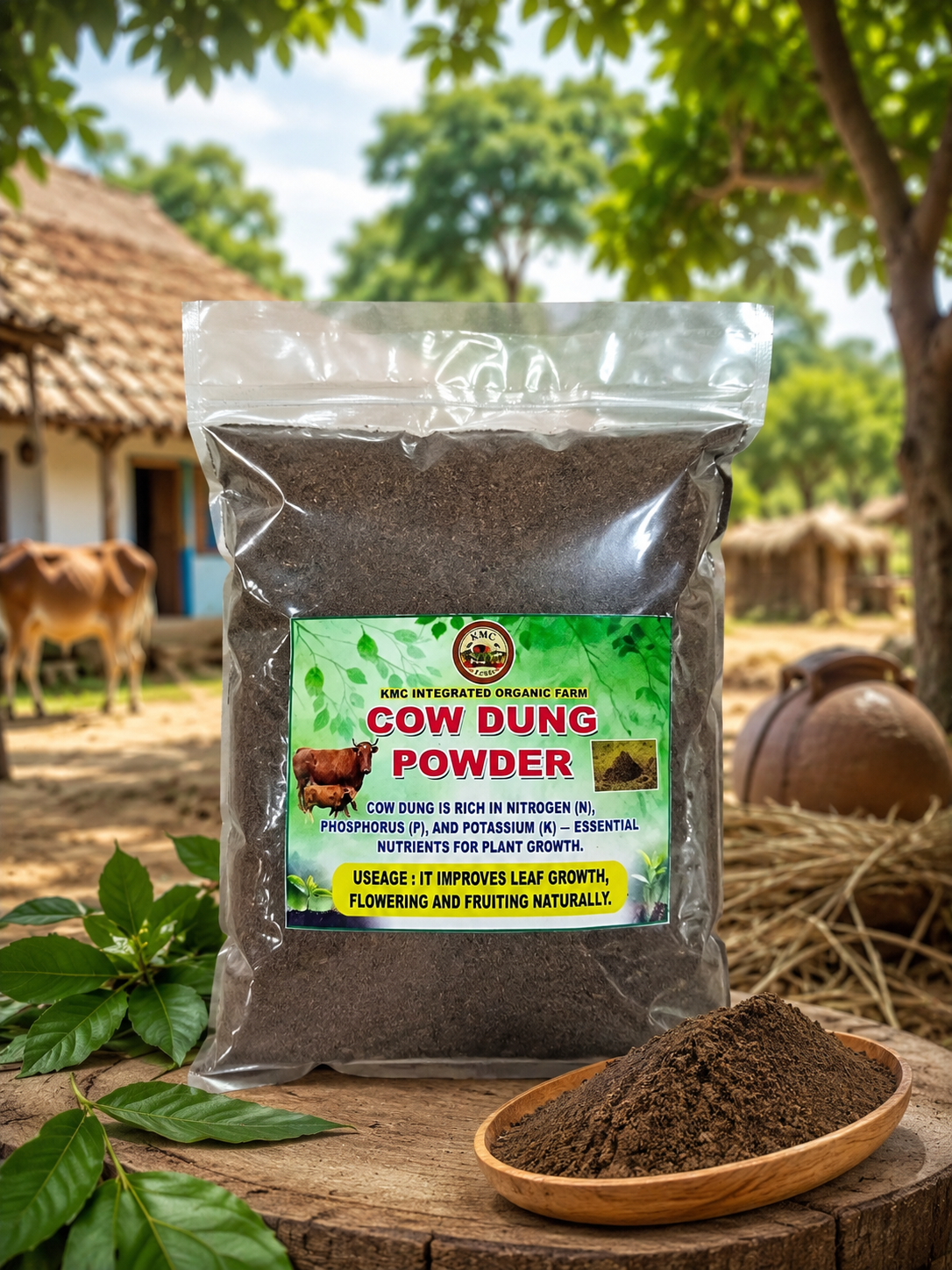 Cow Dung Powder 1 KG – Dried Cow Dung Manure | Natural Organic Fertilizer for Plants, Home Garden & Farming