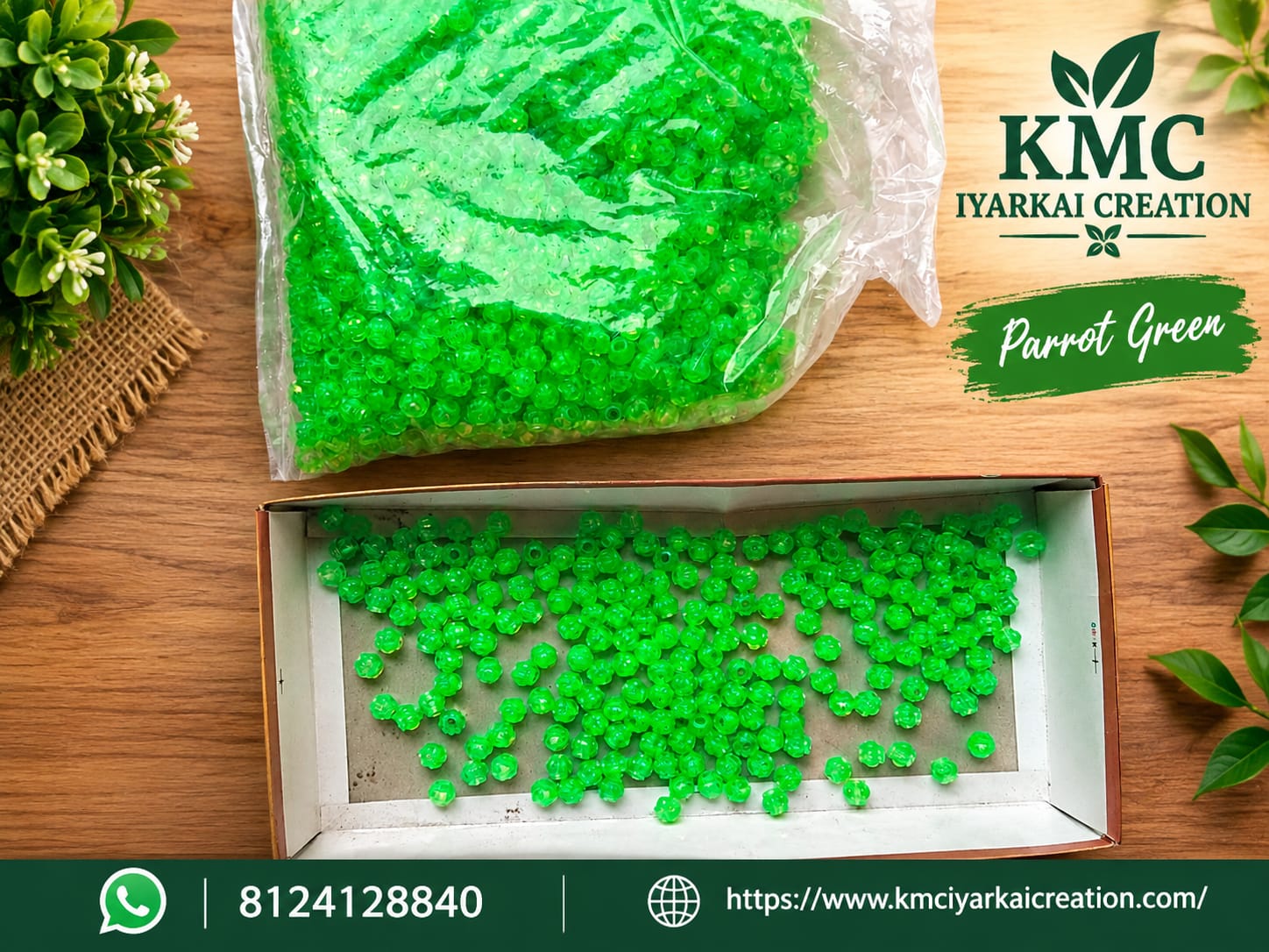1kg parrot green amala beeds 2