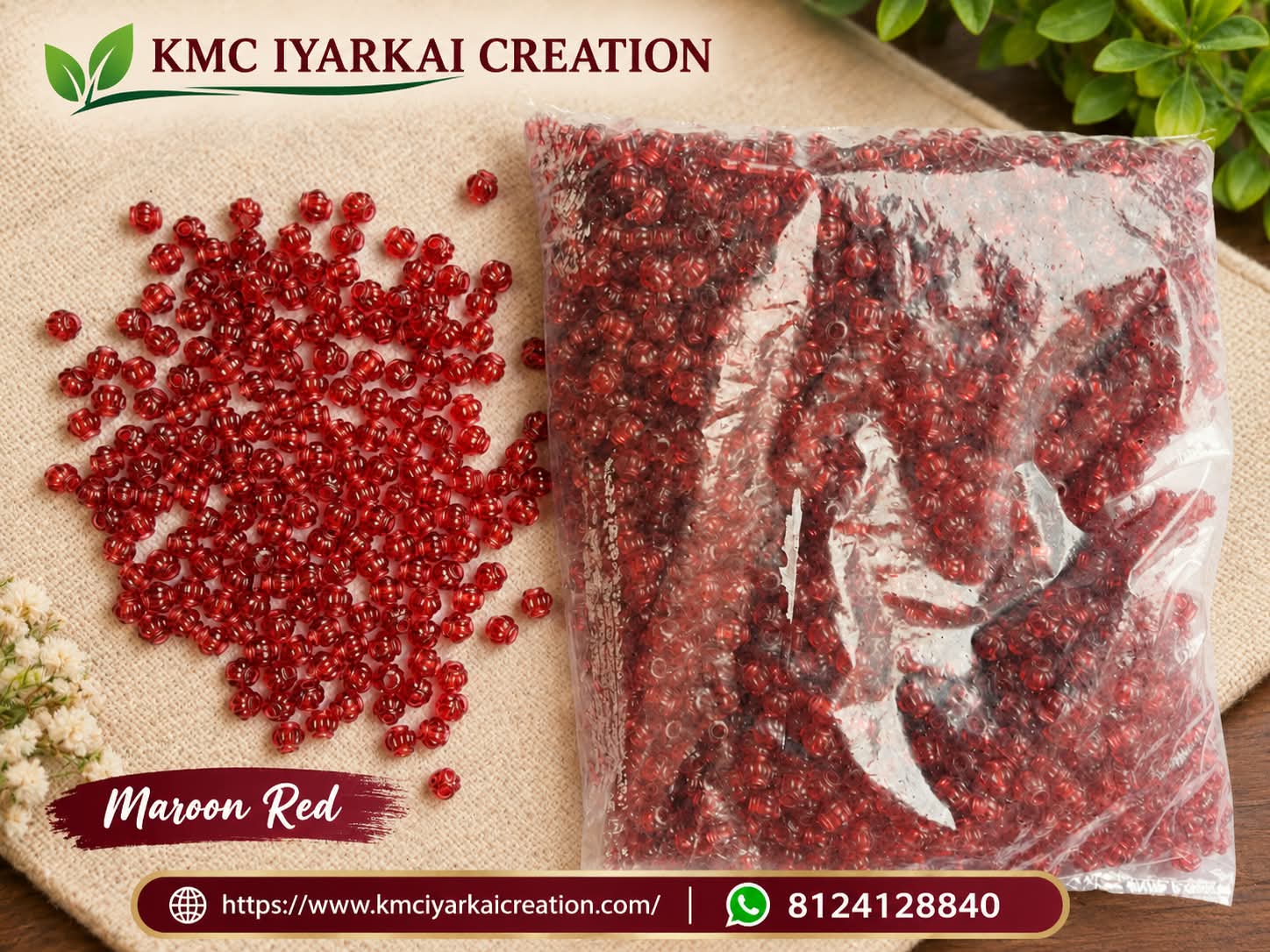 1 kg Amala beeds maroon red for making wire basket 2