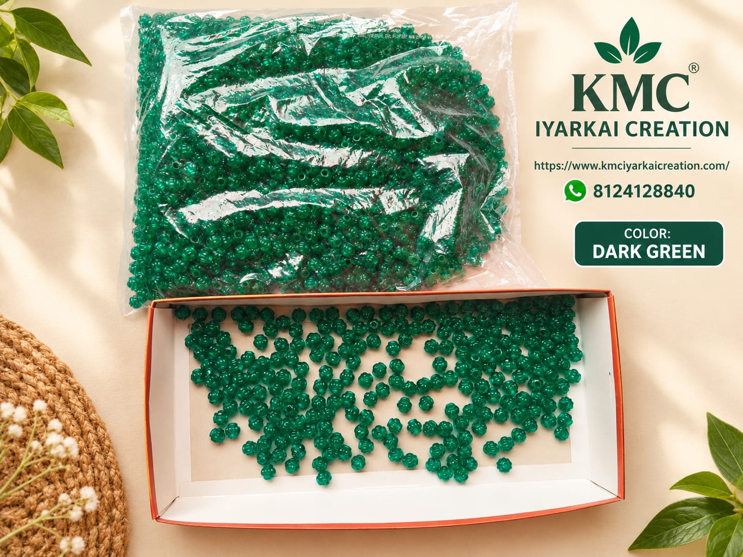 1kg dark green amala beeds 2